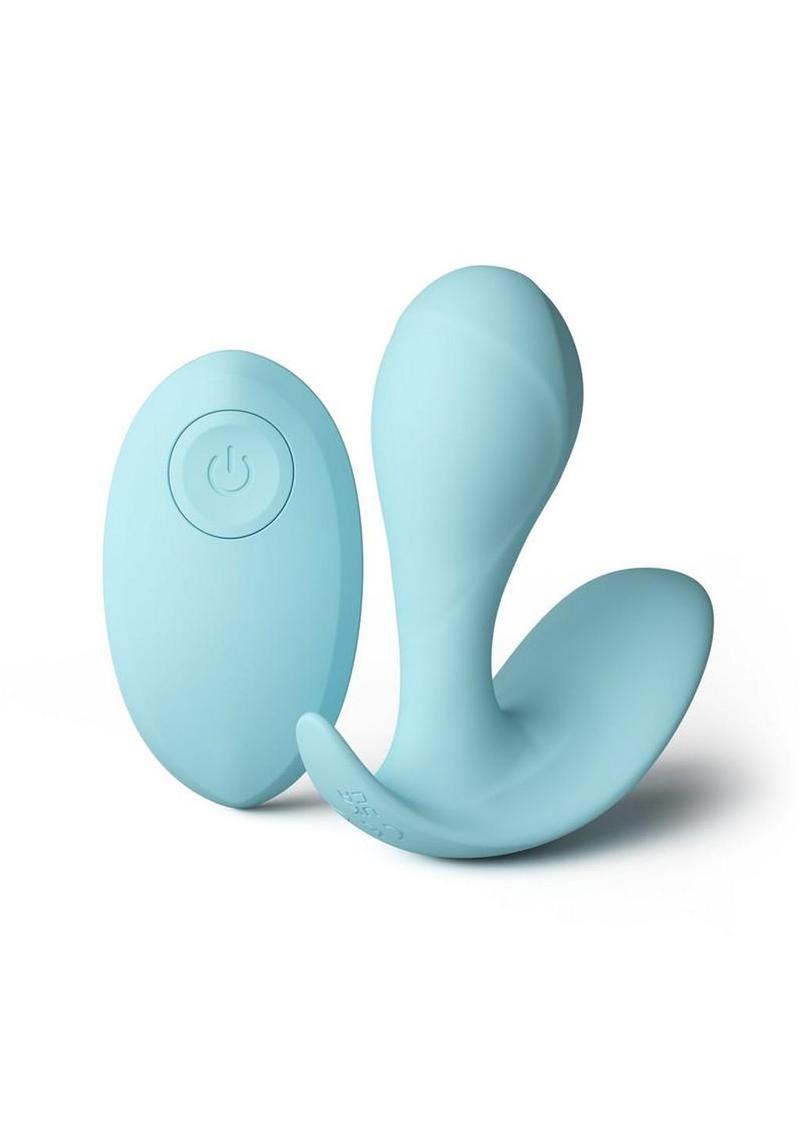 Minnie`s Pop Rechargeable Silicone Insertable Panty Vibe with Remote Control - Blue