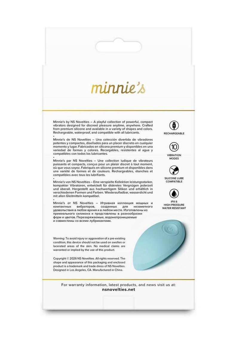 Minnie`s Pop Rechargeable Silicone Insertable Panty Vibe with Remote Control - Blue - Image 4