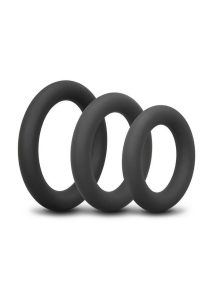 B-Vibe Snug Ring Thick Silicone Cock Ring (3 Pack) - Black