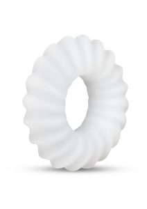 B-Vibe Flex Ring Ripple Silicone Cock Ring - White