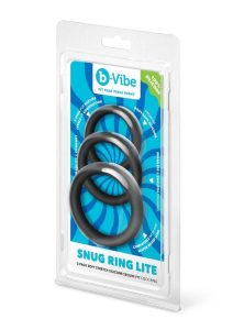 B-Vibe Snug Ring Lite Silicone Cock Ring (3 Pack) - Black