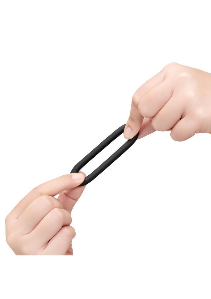B-Vibe Snug Ring Lite Silicone Cock Ring (3 Pack) - Black - Image 4