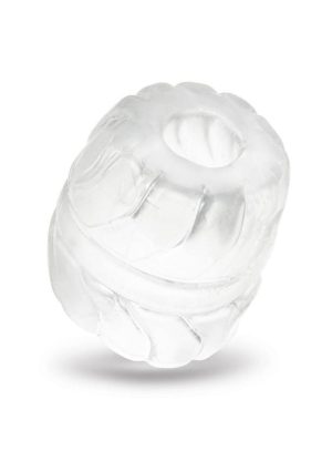 B-Vibe Stretch Tech Barrel Ultra Stretchy Cock Ring - Clear