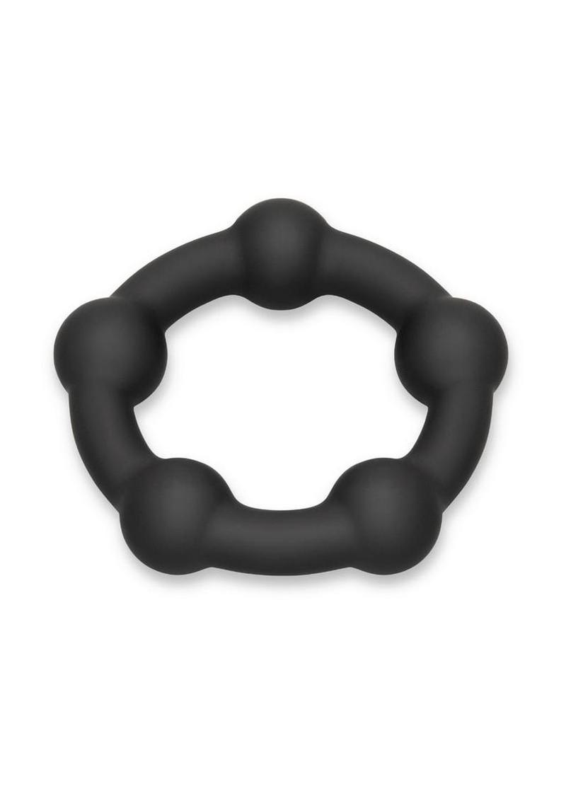 B-Vibe Snug Ring Orbit Nubby Silicone Cock Ring - Black - Image 3