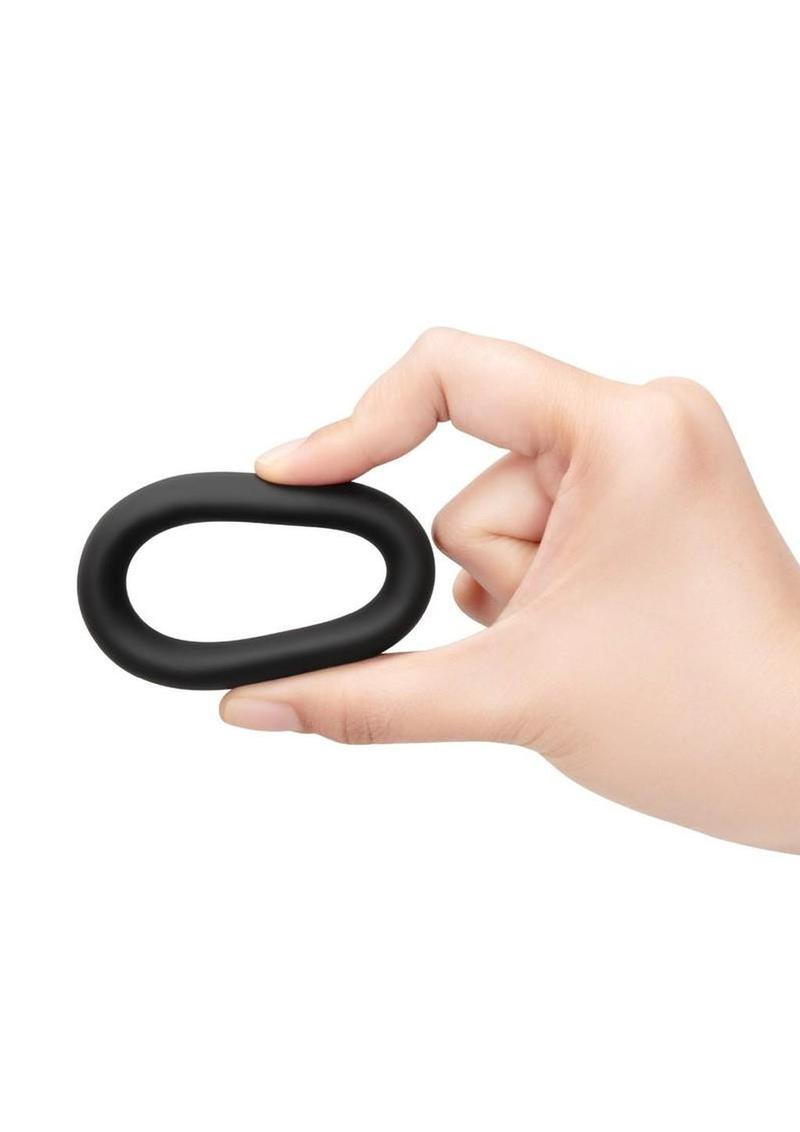 B-Vibe Snug Ring Silicone Cock Ring 40mm - Black - Image 4
