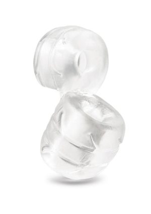 B-Vibe Stretch Tech Double Barrel Ultra Stretchy Cock Ring and Ball Stretcher - Clear