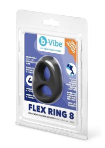 B-Vibe Flex Ring Eight Silicone Cock Ring - Black