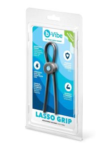 B-Vibe Lasso Grip Adjustable Silicone Cock Ring - Black