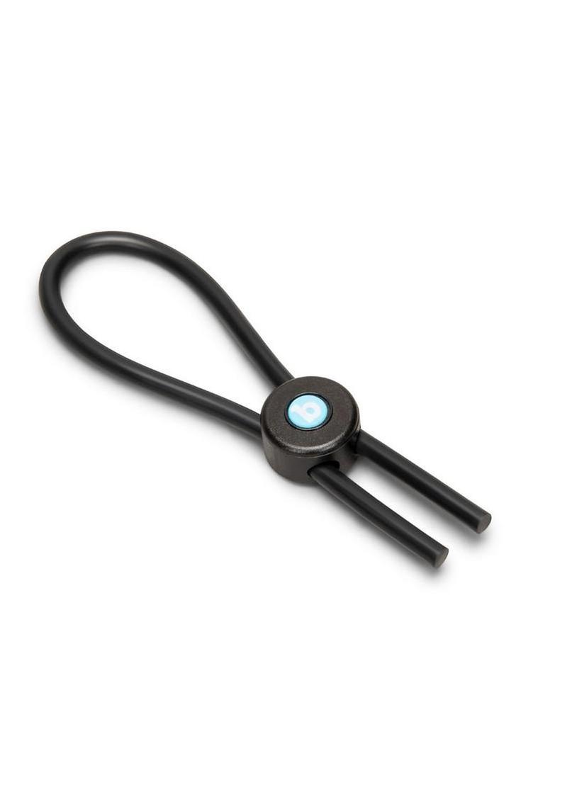 B-Vibe Lasso Grip Adjustable Silicone Cock Ring - Black - Image 3