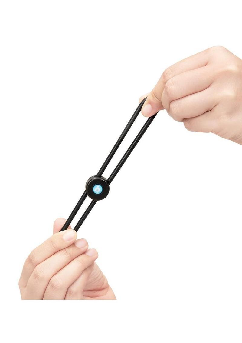 B-Vibe Lasso Grip Adjustable Silicone Cock Ring - Black - Image 4