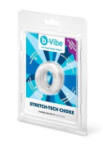 B-Vibe Stretch Tech Choke Cock Ring - Clear