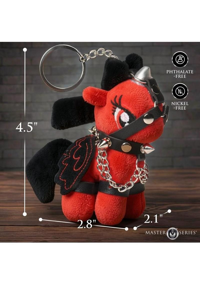 Master Series Scarlett Chainheart Bondage Pony Keychain - Red - Image 3