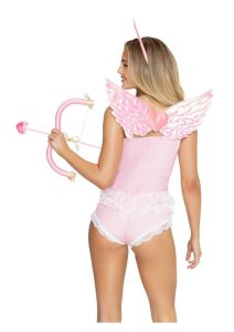 Leg Avenue Cupid Costume Heart Headband Wings Bow and Arrow (4 Piece) - O/S - Pink