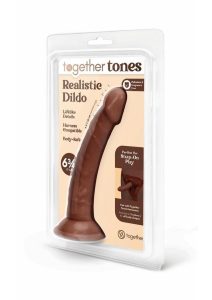 Together Realistic Dildo with Suction Base 6.75in - Chocolate
