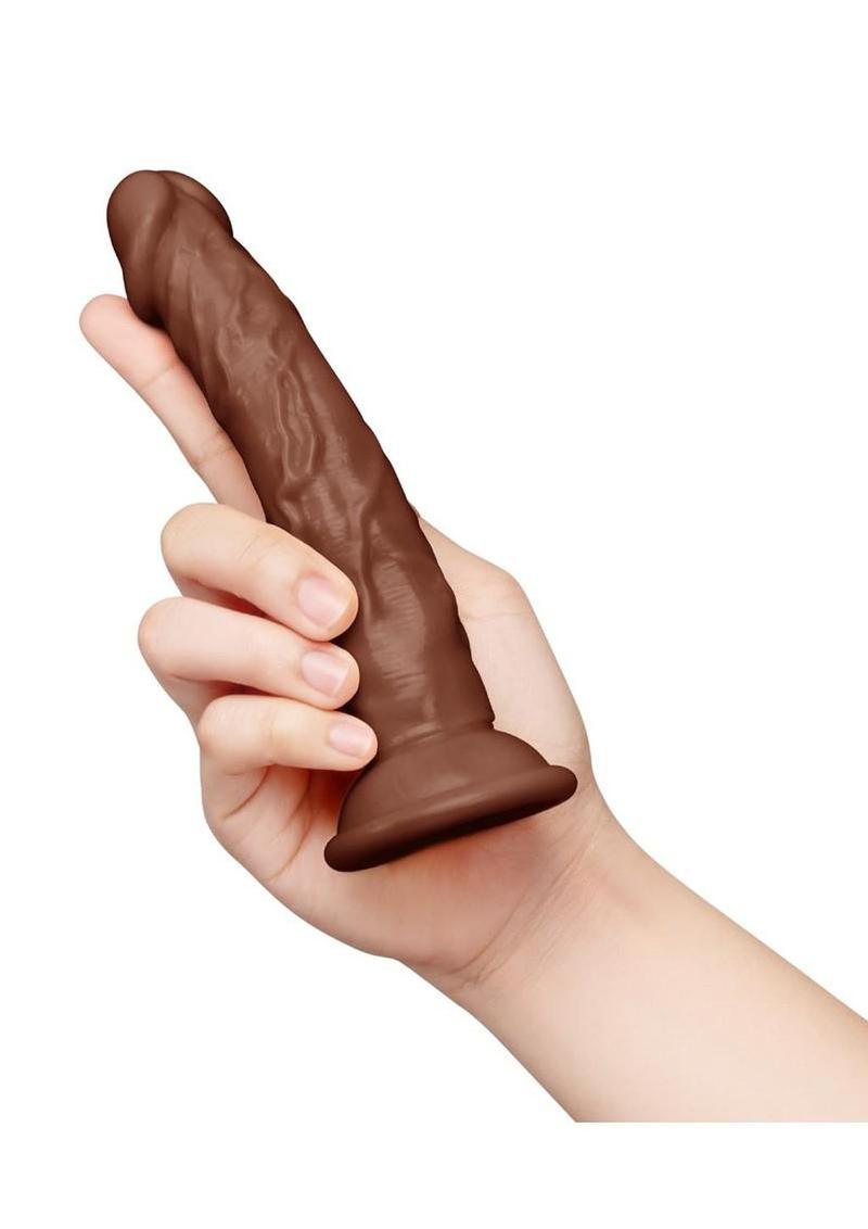Together Realistic Dildo with Suction Base 6.75in - Chocolate - Image 4