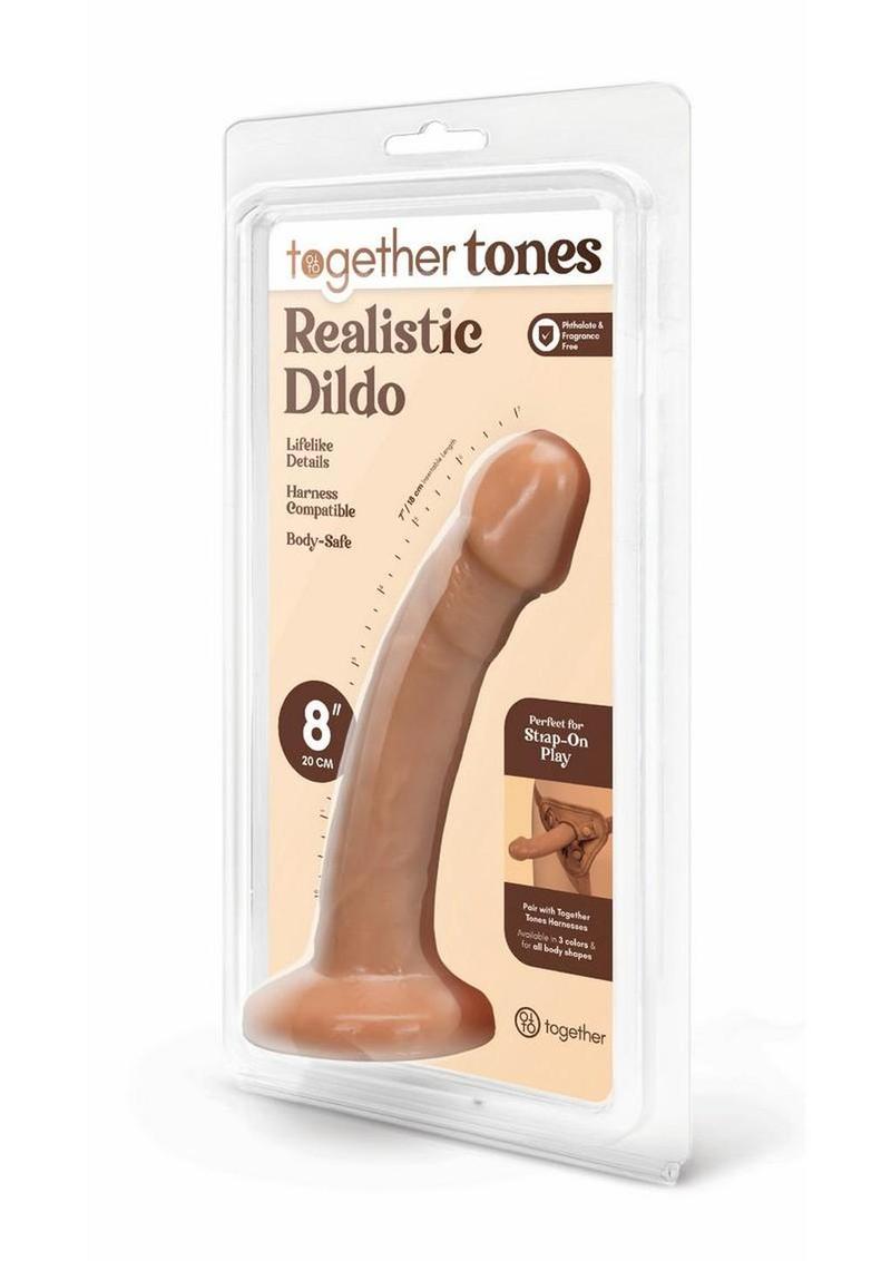 Together Realistic Dildo with Suction Base 8in - Caramel