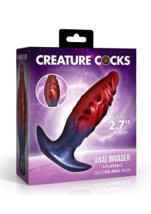Creature Cocks Anal Invader Inflatable Silicone Anal Plug - Multicolor