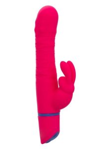 Love Bunny Beaded Spin Bunny Rechargeable Silicone Dual Motor Vibrator - Pink