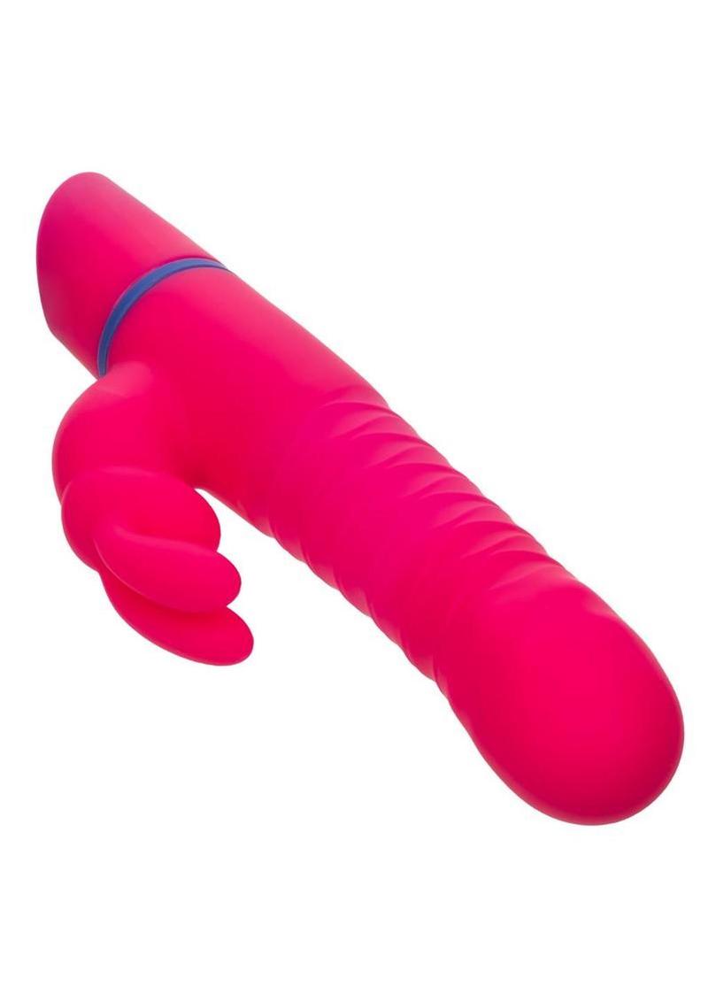 Love Bunny Beaded Spin Bunny Rechargeable Silicone Dual Motor Vibrator - Pink - Image 3