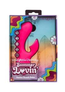 California Dreaming Summer Lovin` Venice Beach Babe Rechargeable Silicone Dual Stimulating Vibrator - Pink