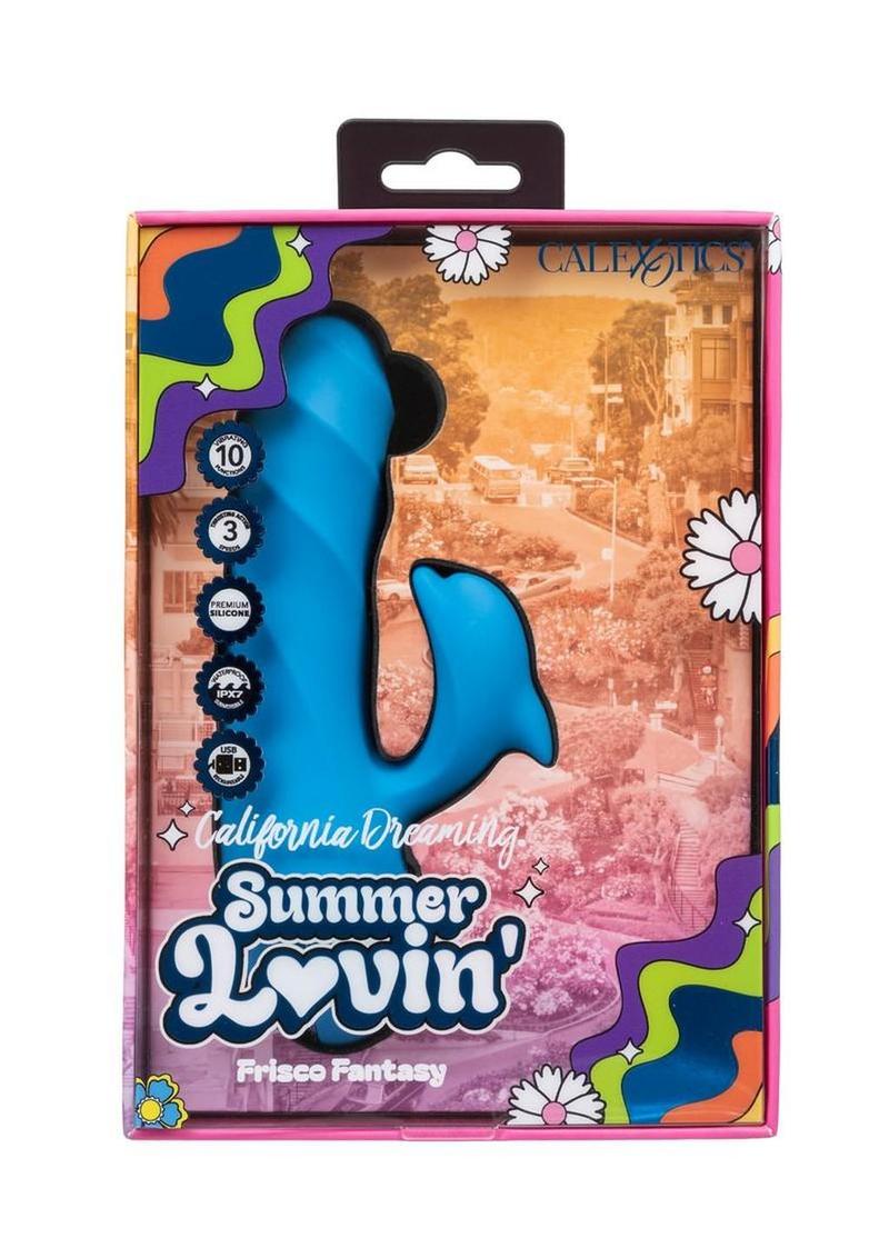California Dreaming Summer Lovin` Frisco Fantasy Rechargeable Silicone Dual Stimulating Vibrator - Blue
