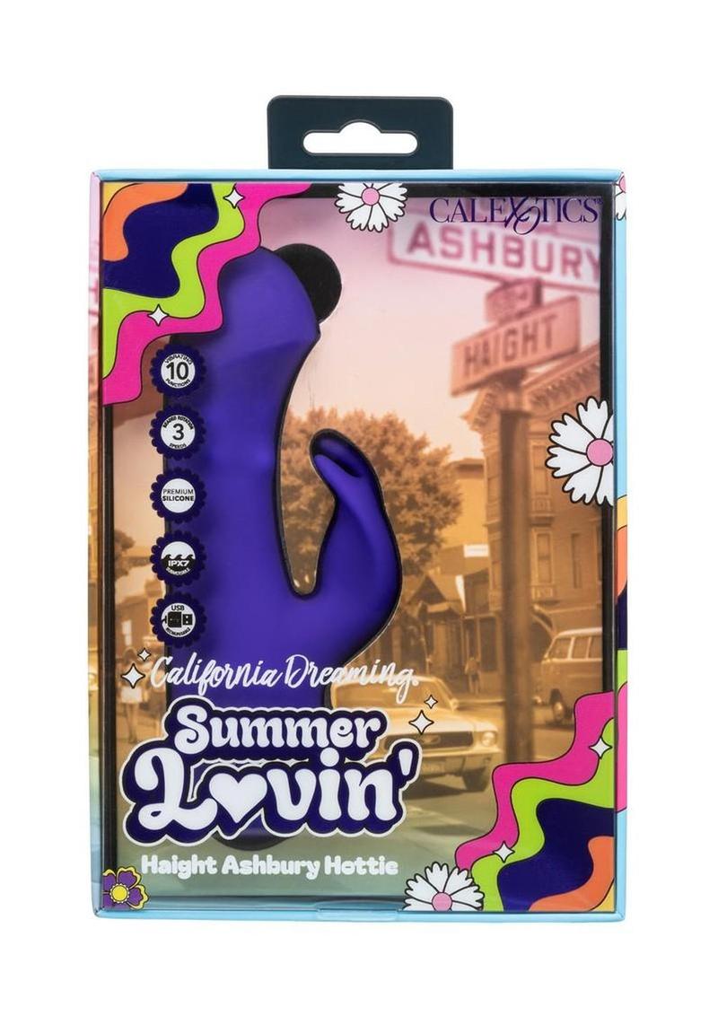 California Dreaming Summer Lovin` Haight Ashbury Hottie Rechargeable Silicone Dual Stimulating Vibrator - Purple