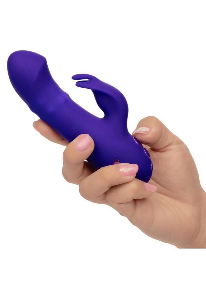 California Dreaming Summer Lovin` Haight Ashbury Hottie Rechargeable Silicone Dual Stimulating Vibrator - Purple - Image 4