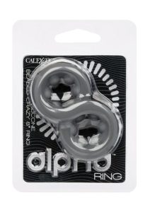 Alpha Liquid Silicone Beaded Crazy 8 Cock Ring - Gray