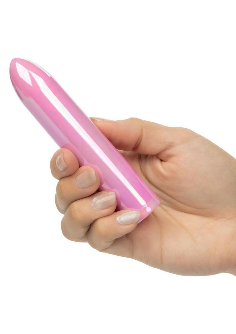 Aura Angled Rechargeable Silicone Vibrator - Pink - Image 4