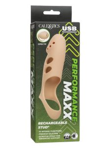 Performance Maxx Rechargeable Silicone Stud Dildo 7.5in - Vanilla