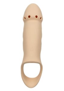 Performance Maxx Rechargeable Silicone Stud Dildo 7.5in - Vanilla