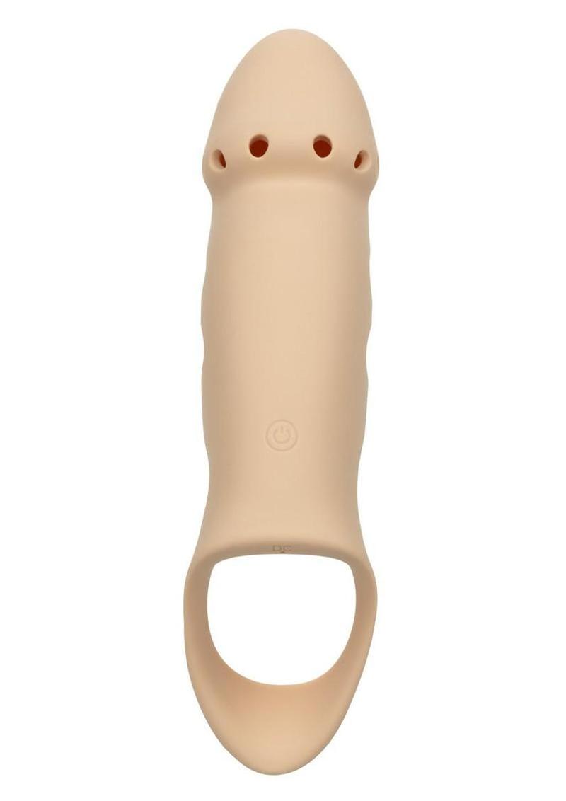 Performance Maxx Rechargeable Silicone Stud Dildo 7.5in - Vanilla