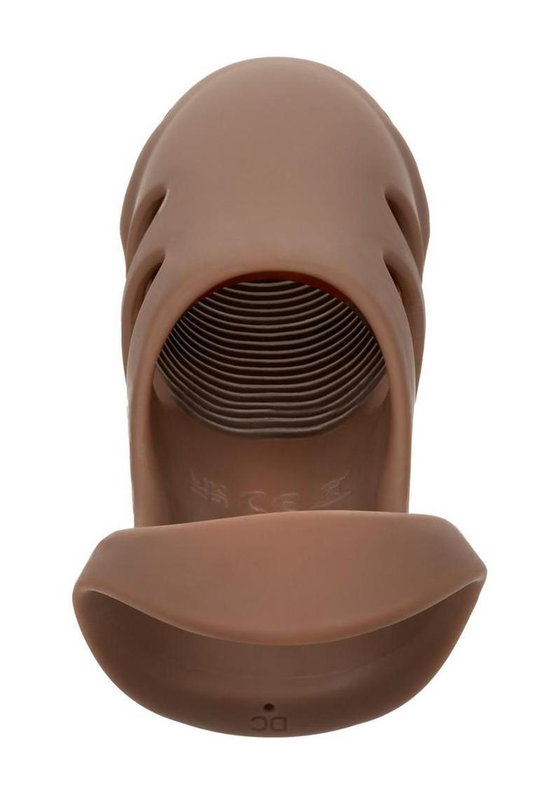 Performance Maxx Rechargeable Silicone Stud Dildo 7.5in - Caramel - Image 4