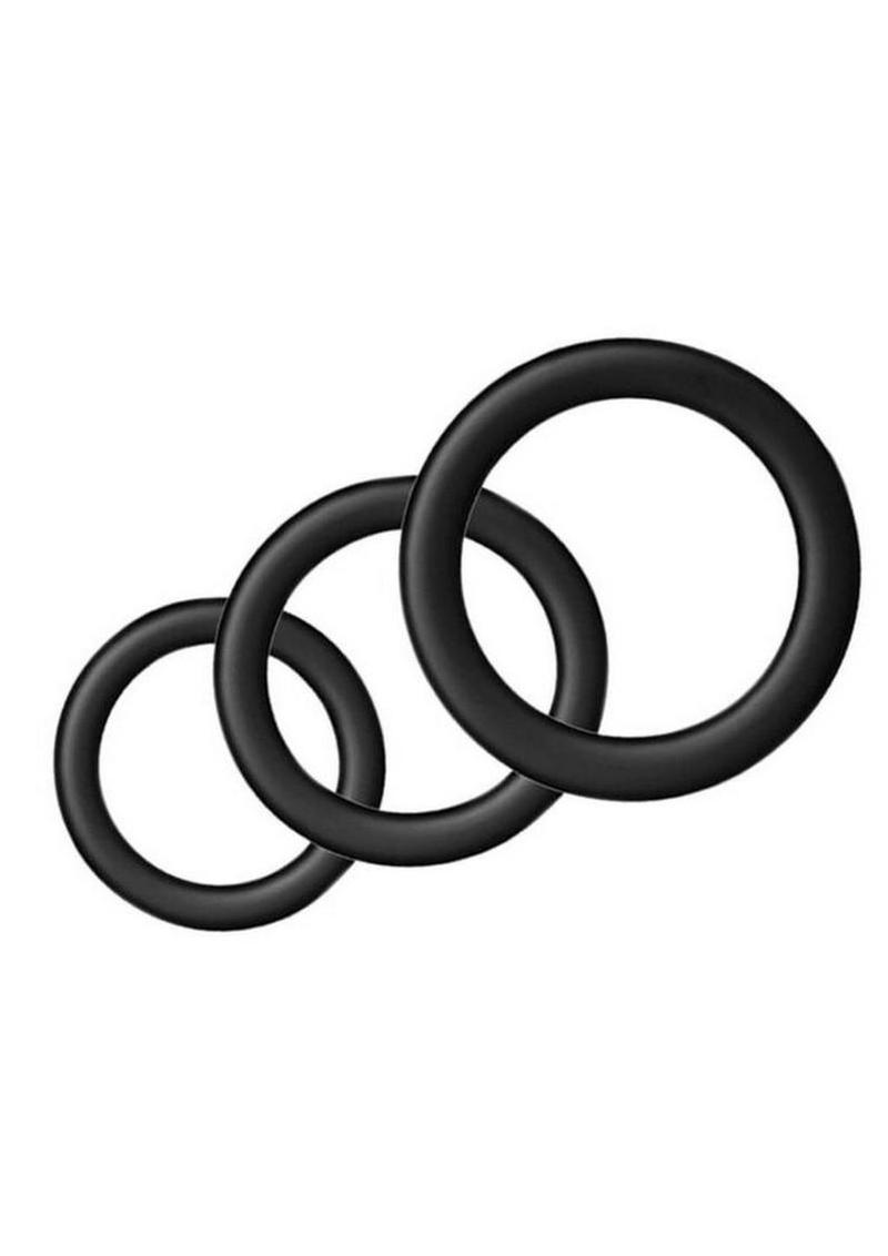 Silicone Cock Ring (6 Pack) - Red/Black - Image 3