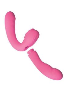 Desire Two-Piece Dual Rechargeable Silicone Vibrator - Pink