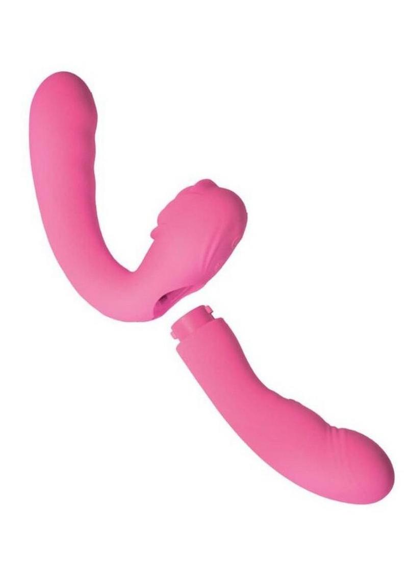 Desire Two-Piece Dual Rechargeable Silicone Vibrator – Pink
