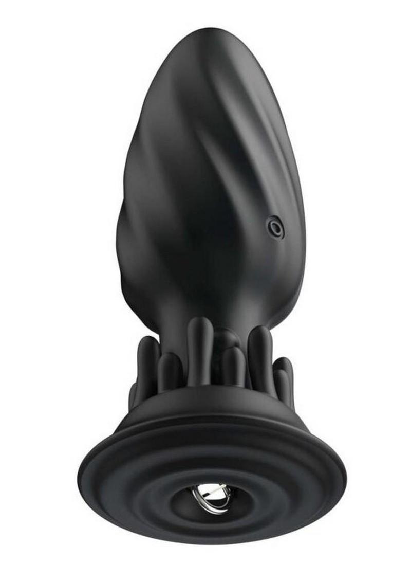 Butts Up Rotating Spiral Rechargeable Silicone Plug - Black - Image 4