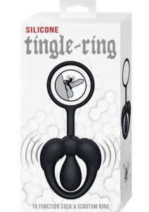 Silicone Tingle Cock Ring - Black
