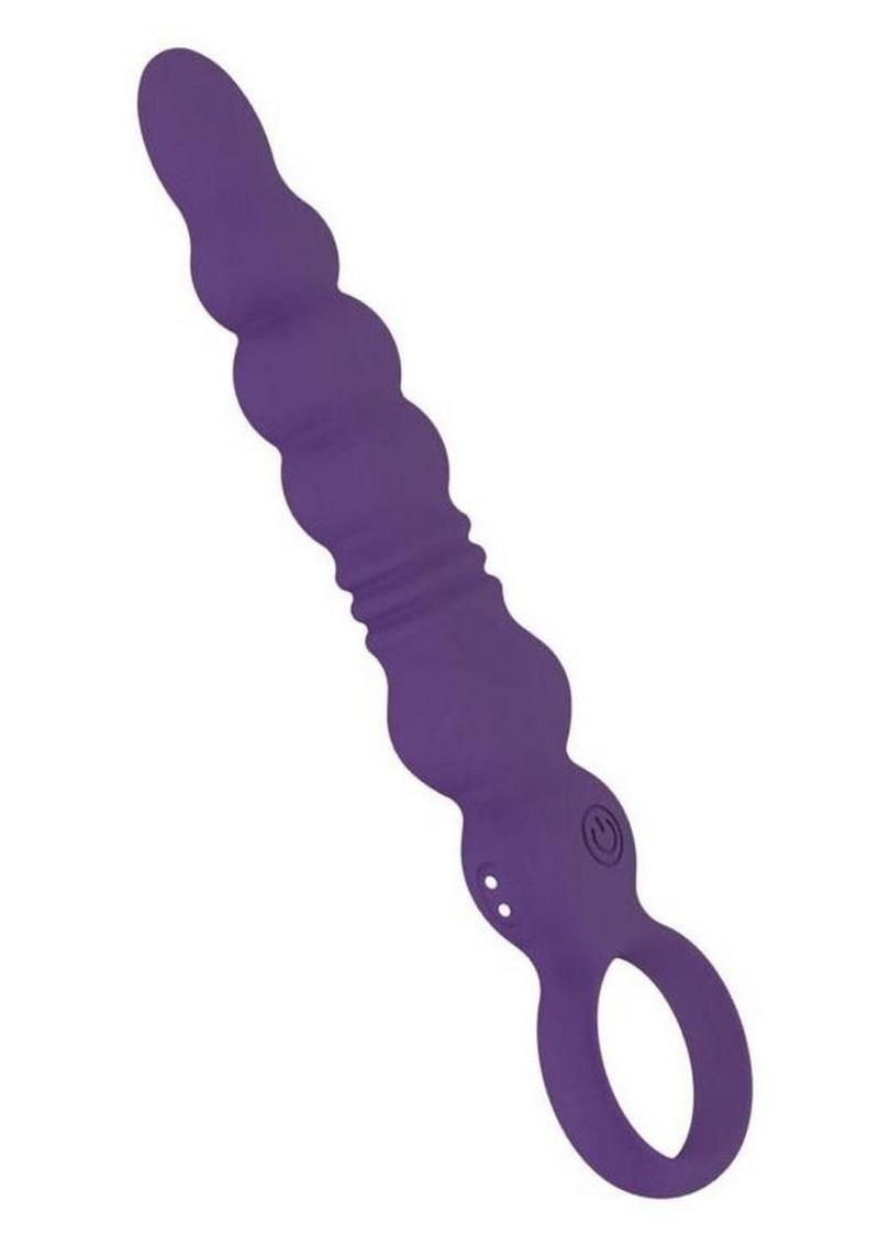 Vibrating ButtFuc Thrusting Rechargeable Silicone Anal Wand - Purple - Image 3