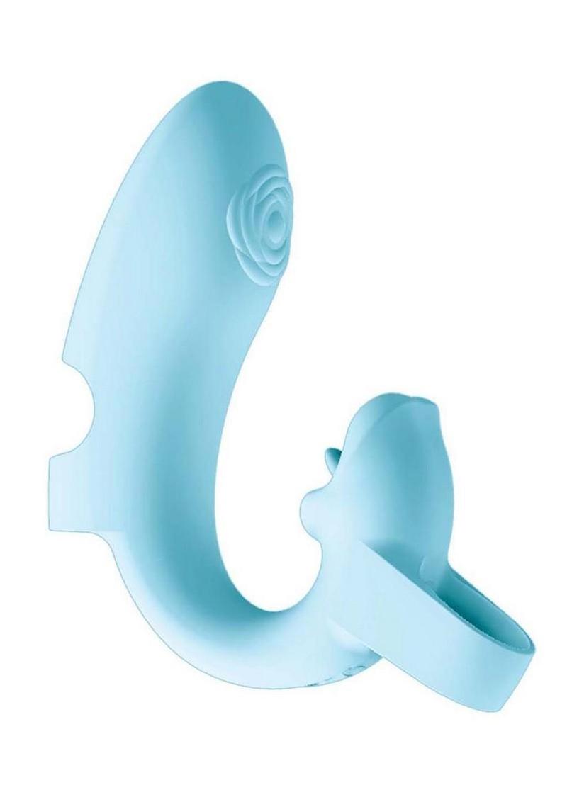 Desire Rechargeable Silicone Finger Massager - Blue - Image 4