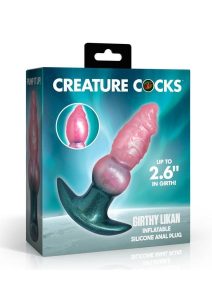 Creature Cocks Girthy Likan Inflatable Silicone Anal Plug - Multicolor