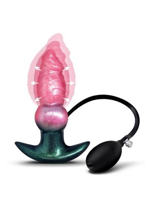 Creature Cocks Girthy Likan Inflatable Silicone Anal Plug - Multicolor