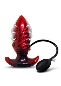 Asstopus Tentacle Inflatable Silicone Anal Plug - Medium - Red/Black