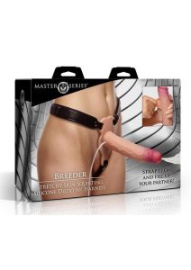 Master Series Breeder Stretchy Skin Squirting  Strap-On Silicone Dildo with Harness - Vanilla