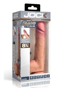 Jock Ejaculating Silicone Dildo with Balls 8.75in - Vanilla
