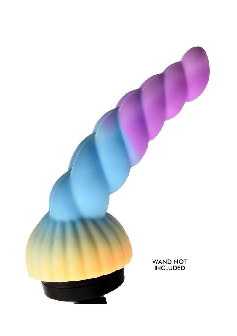 Creature Cocks Unicorn Head Silicone Wand Attachment - Rainbow - Image 3