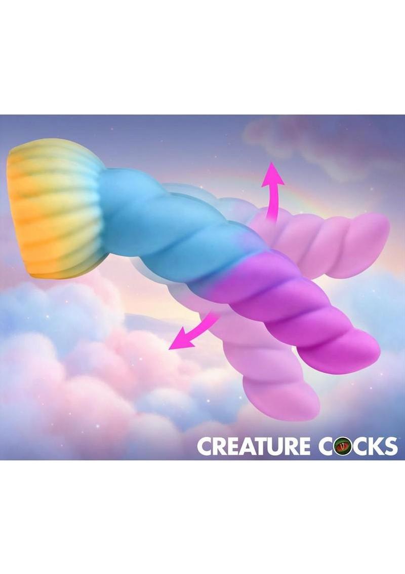 Creature Cocks Unicorn Head Silicone Wand Attachment - Rainbow - Image 4