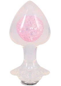 Booty Bling Jeweled Wearable Translucent Silicone Anal Plug - Large - Clear