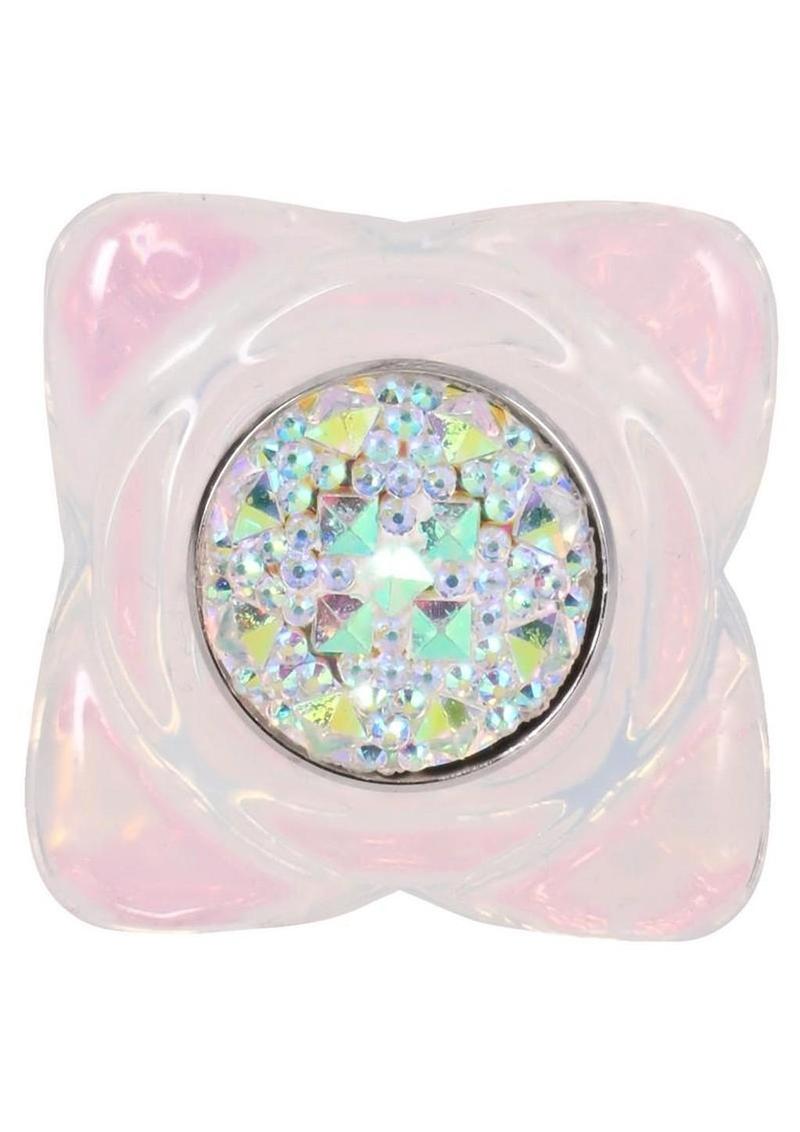 Booty Bling Jeweled Wearable Translucent Silicone Anal Plug - Large - Clear - Image 4