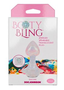 Booty Bling Jeweled Wearable Translucent Silicone Anal Plug - Small - Clear